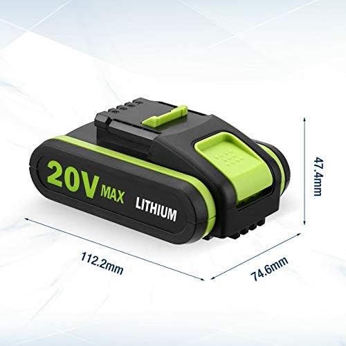 Upgraded 3000mAh 20V Lithium-Ion Replacement Battery Fit for Worx 20V Power Tools WX523 WX390 WX693.9 WX366.5 WG329E WG259E WG629E WG546E