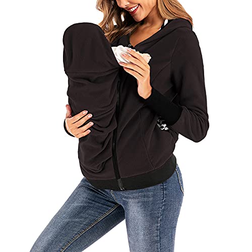 Buy Women’s Maternity Breastfeeding Kangaroo Hoodie Sweatshirt Jacket
