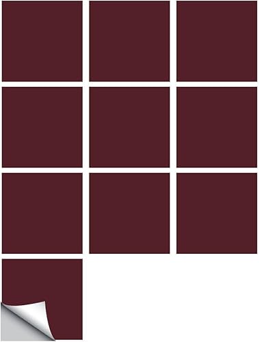 Miniatura 10 de 20 piezas de azulejos de despegar y pegar, impermeables, para salpicaduras en muro de cocina, azulejos simples de color sólido, azulejos