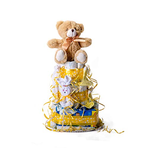 Un regalo original, incluyendo 30 pañales de la marca DODOT más peluche más calcetín más toallas DODOT más toalla facial, ofrecido por Flores AVRIL