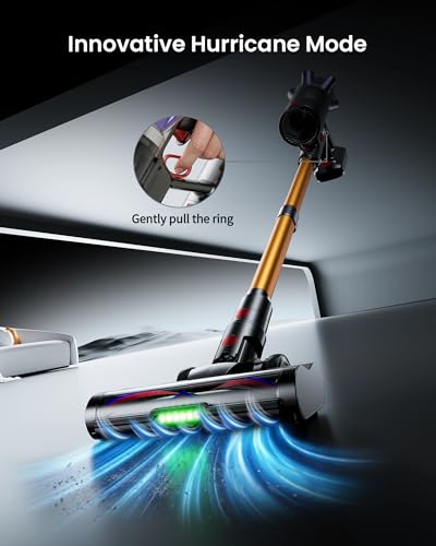 Image of Cordless Vacuum Cleaner, 650W 55Kpa 70Mins Cordless Stick Vacuum with Hurricane Mode, 1.8L Cup, Anti-Tangle Vacuum Cordless, Self-Standing Vacuum Cleaners for Home Pet Hair Carpets