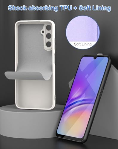 Image of DIZORO Microfiber Candy Case Compatible for Samsung S24 fe Smooth Touch Cushion Liquid Soft Silicone Gel Rubber Phone Cases Non-Slip Full Body Protective Shockproof Back Cover - Stone