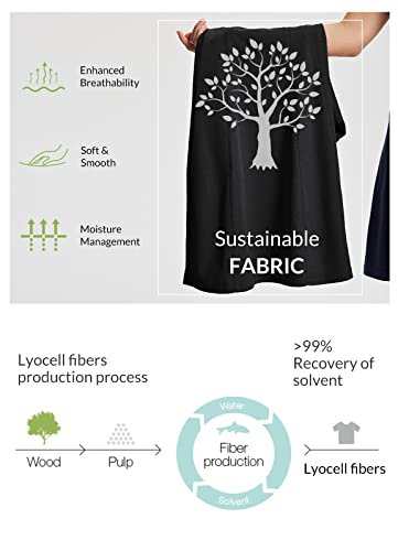 Baleaf Women's Lyocell Golf Dress Short Sleeve Polo Shirts Dress Golf Apparel Knee Length Pockets Quarter Zip Upf 50+ Black M #TOP1