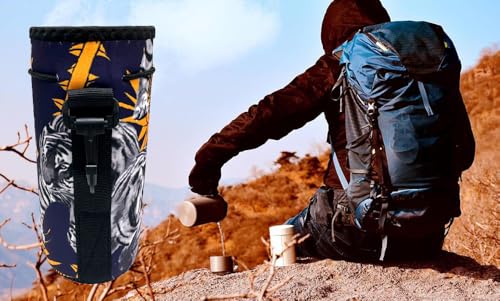 Image of Wanty Neoprene 20 Oz Insulated Water Drink Bottle Cooler Carrier Cover Sleeve Tote Bag Pouch Holder Strap for Climbing Cycling and Running Outdoor Activities