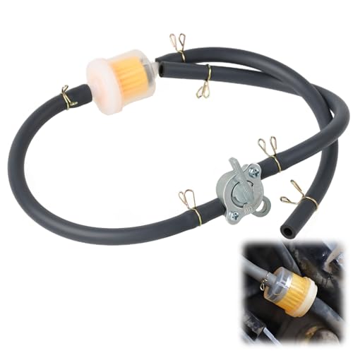 Robinet Interrupteur d'essence, Robinet Universel d’Essence avec Filtre à Carburant et Tuyaux pour Moteurs de 50cc à 150cc, Accessoires pour Dirt Bikes, Quads, Dune...