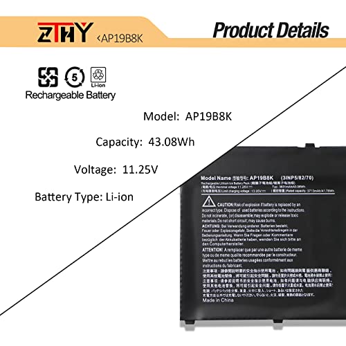 Image of AP19B5K AP19B8K Battery Replacement for Acer Aspire 3 A315-24P A314-35 A315-56 A315-57 A315-57G A315-58 A315-58G A315-59 A315-59G A317-52 A317-53 A317-53G Aspire 5 A514-53 Extensa EX215-54 EX215-54G
