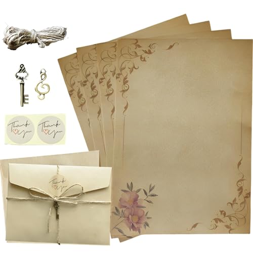 fogman レターセット 手紙 封筒 アンティーク おしゃれ 古風 かわいい レトロ (タイプE)