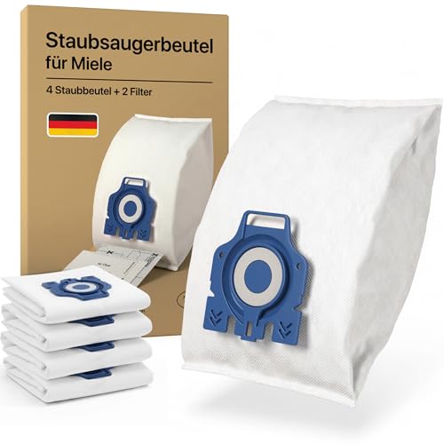 Kenley Staubsaugerbeutel für Miele Staubsauger - 4 Beutel & 2 Filter - Kompatibel mit Miele GN FJM HyClean 3D Swirl M40 M50 - Passend für C3 C2 C1 S8340 S8360 S8 Complete Classic Ersatzteile 9917730