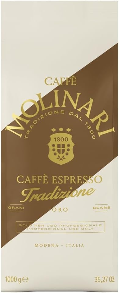 Caffe' Molinari Espresso Tradizione Oro blend Espresso Coffee Beans 1Kg. bag (2.2lb)