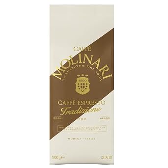 Caffe Molinari Espresso Tradizione Oro blend Espresso Coffee Beans 1Kg. bag 2.2lb