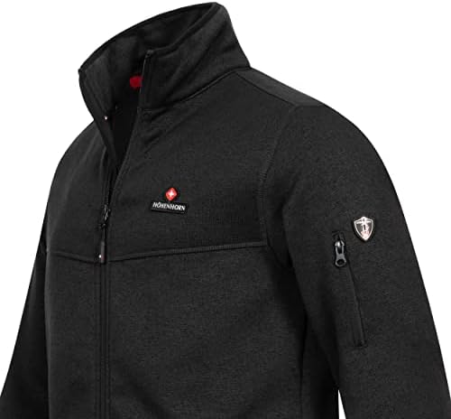 Höhenhorn Tacul Heren Jas Gebreide jack met fleece binnenkant, gebreid fleece, outdoor sweatshirt, schapenvacht, warm, met staande kraag, in meerdere kleuren, maat S – 3XL, Grijs met capuchon., M Höhenhorn Tacul Heren Jas Gebreide jack met fleece binnenkant, gebreid fleece, outdoor sweatshirt, schapenvacht, warm, met staande kraag, in meerdere kleuren, maat S – 3XL, Grijs met capuchon., M