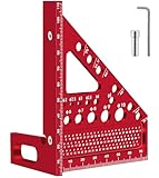 Escuadra Carpintero 3D 22,5°-90°, Escuadra Rapida Herramientas de Medición, Multifunctional Carpintería Regla de Aluminio para Trazar y Marcar