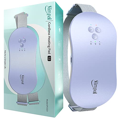 Image of Slimpal Portable Heating Pad for Period Cramps, Electric Cordless Wearable Heat Pad Belt for Menstrual Cramps Relief, 3 Timer Auto Off Setting, Gifts Her Women Girl, Purple