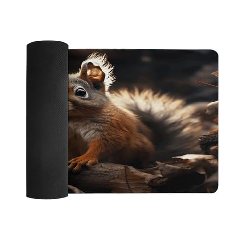 Squirrel in The Woods Desk Pad goma antideslizante grande miniatura 3