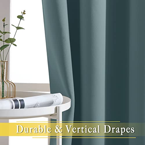 NICETOWN Greyish Blue Sliding Door Curtain for Bedroom, Blackout Patio Door Curtain Room Divider Privacy Thermal Grommet Window Treatment for Living Room, 1 Panel, W80 x L90