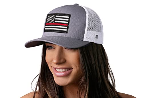 Image of HAKA American Flag Trucker Hat - USA Flag Mesh Snapback Cap for Men, Women & Golf, Patriotic Baseball Dad Hat