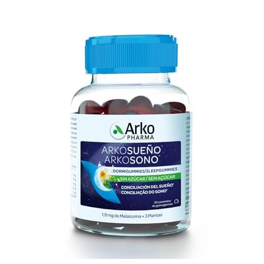 Arkopharma Arkosueño Dormigummies 30 Gummies Sin Azúcar, Conciliar Sueño Fácilmente, 1,9mg Melatonina, Melisa, Tila y Amapola de California Para Dormir, Vegano