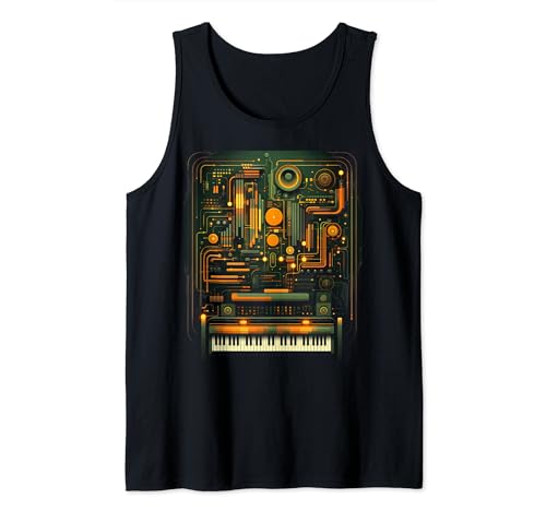 Analogue synthesiser keyboard music modular life Tank Top