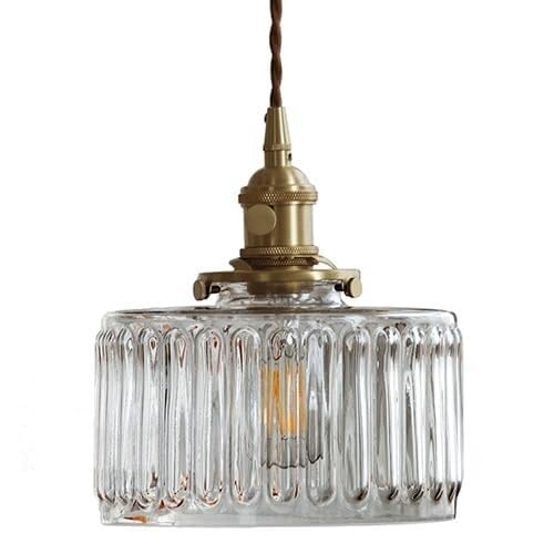 HXYSXHJUO Nordic Industrial Style E27 Glass Pendant Chandelier - Elegant Ceiling Light for Living Room, Dining, and Balcony Decoration