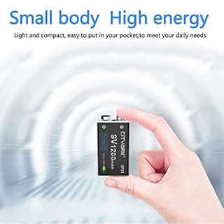 CITYORK Batteria 9V 1200mAh(2 Pack), PP3/MN1604/6F22/6LR61 Batteria ricaricabile al litio USB, con porta di ricarica micro USB, adatta per rilevatori di fumo, stufa a gas, chitarra, tastiera e altro