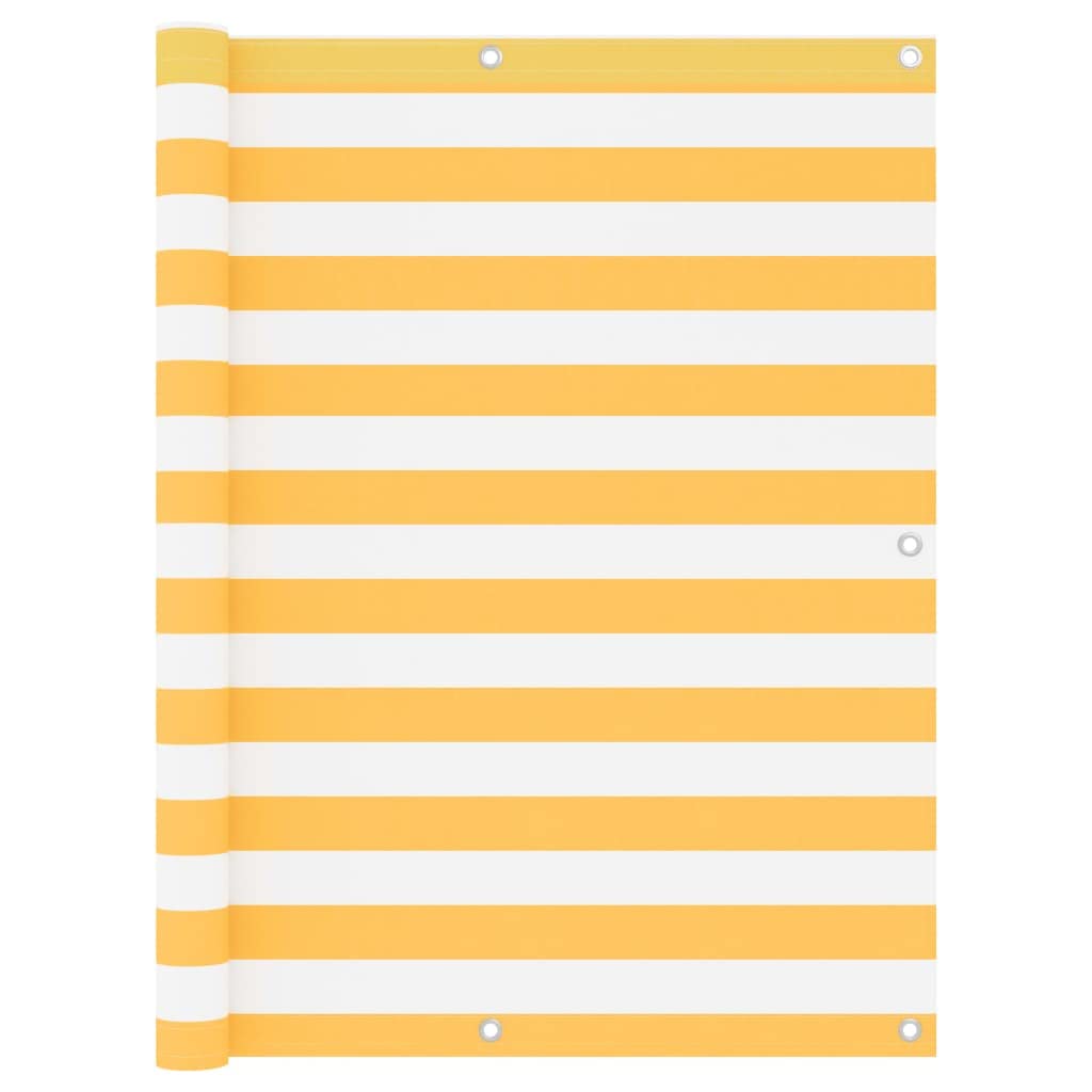 vidaXL Balcony Screen Privacy Garden Fence Screening Outdoor Sun Shelter Sunshade UV Protection Shade White and Yellow 120x600 cm Oxford Fabric — image 1