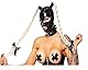 MFMYEE Latexmaske Gummi BDSM Fetisch Bondage Maske-Halloween Maske Cosplay Maske aus Latex mit Schmetterlingsgeflecht (M)