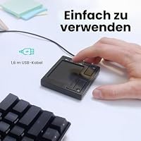 Perixx PERIPAD-501 II Professionelles USB Touchpad - Für der Steuerung der Mausfunktion - 2 Tasten - 86x75x11mm - Schwarz – Ansicht 4