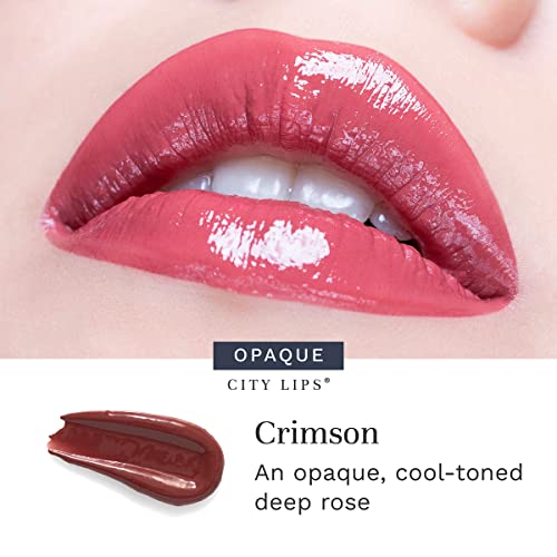 City Beauty City Lips - Plumping Lip Gloss - Hydrate & Volumize - All-Day Wear - Hyaluronic Acid & Peptides Visibly Smooth Lip Wrinkles - Cruelty-Free (Crimson) #TOP6