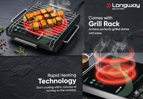 Image of Infrared Cooktop 2200W with Crystal Glass Top - Electric Cooking Stove with Touch Control & Adjustable Temperature