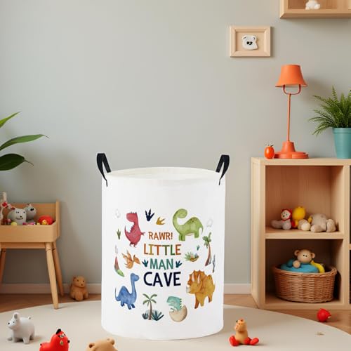 Image of Baby Laundry Basket Baby Nursery Hamper Kids Laundry Basket Toy Storage Bin for Boys Room Decor Gift Baskets for Bedroom Bathroom(Dinosaur)