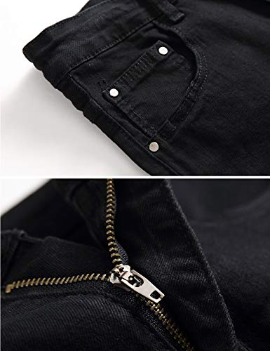 Nutriangee Men's Floral Jeans, Ripped Skinny Distressed Destroyed Slim Fit Stretch Rose Embroidered Pants4