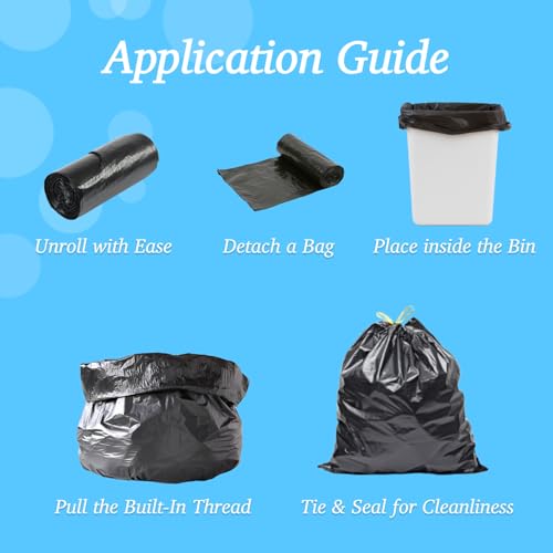 Image of Garbage Bags Medium Size, 19x21 Inches, Biodegradable Dustbin Bags Medium, Polythene Trash Bag For Home, Office, Kitchen, Restaurants, Plastic Dust Bin Cover, 30 Bags Per Roll (Pack of 3)
