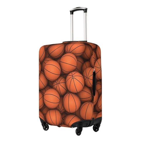 Basketball Orange Print Suitcase Cover Luggage Protector Washable Elastic Fashionable Travel Gear Cover2