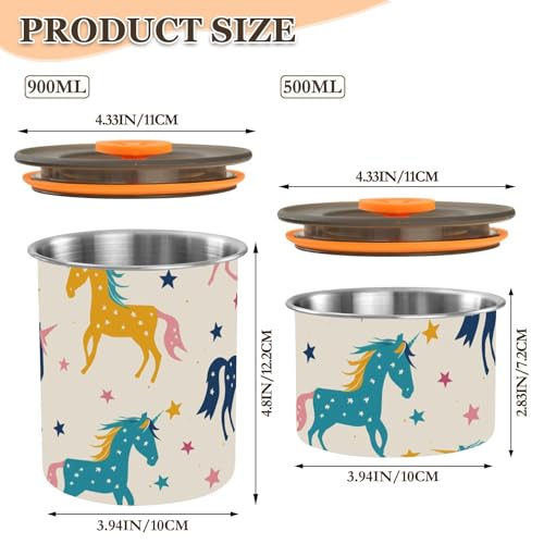 Contenedor para café unicornio acero inoxidable 500 ml miniatura 3