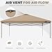 10x10ft Replacement Canopy Top with Air Vent, Waterproof & UV Protection Canopy Tent Top Cover for Straight Leg Canopy Frame - for Outdoor, Patio, Event, Trade Show (Khaki, 10x10ft)