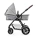 Kinderkraft Carrito Bebé 3 Piezas MOOV, Silla Paseo, Silla Coche, Plegable, Gris