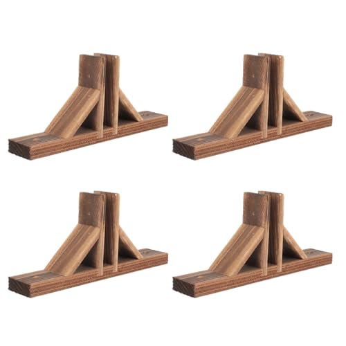 Support de fixation pour barrière de jardin et bordure en bois marron 4 pièces