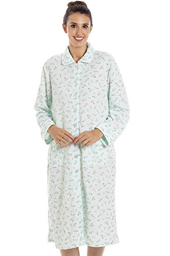 Camille Batas de casa con Botones de edredón Floral Falso para Mujer 42/44 Mint