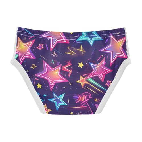 KLL Stars Neon Colorful Fashion Toddler Boy Soft Briefs Underwear Breathable Undies2