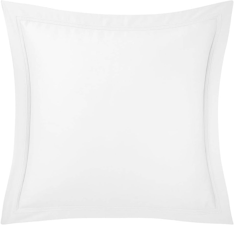 Yves Delorme Triomphe Blanc Euro 26 x 26 in Sham - Extra Soft and Warm Luxury Sheets, 100% Natural Organic French Bed Linens - Breathable and Durable