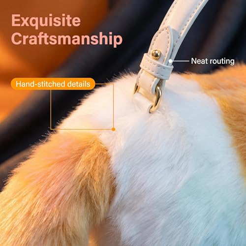 Image of Realistic Puffy Plush Cat Shaped Crossbody Handbag for Women