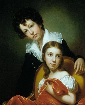 Peinture à l'huile salon Rembrandt Peale décor de charme américain 1826