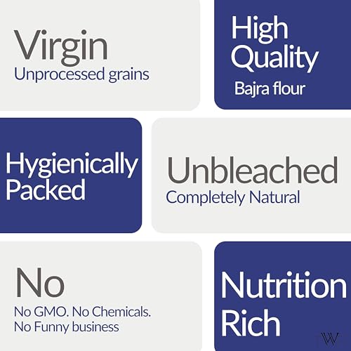 Image of TWF Bajra Flour | 2 Kg | 100% Bajra Millet Flour | Pearl Millet Atta | Natural & Gluten Free | Hulled | Stone Ground | Rich in Iron | High Fibre Atta | Ideal for Bhakri, Roti, Thepla | No Maida | No Additives