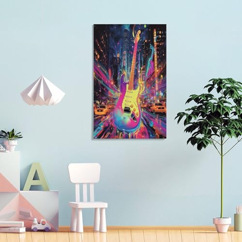 Guitare murale tableau moderne impression toile salon 30x45