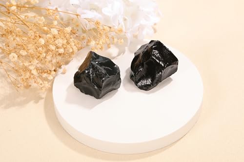 JOVIVI Obsidian,2pc 1.57"-2.17" Large Raw Black Obsidian Crystals Stones,Natural Healing Crystals Gemstones Rock Rough Stone for Crystal Lovers Reiki Spiritual Gifts - Image 3
