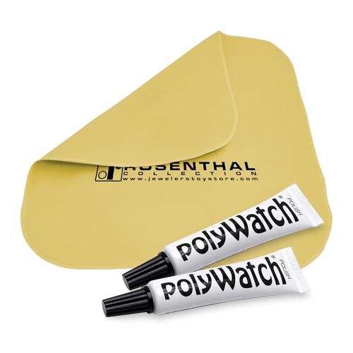 Rosenthal PolyWatch Plastic Watch Scratch Remover Polish with Microfiber Cloth - 2 Pack Professional Polish for Acrylic Watch Crystal Repair & Restoration - Rosenthal Collection Since 1926 (02)