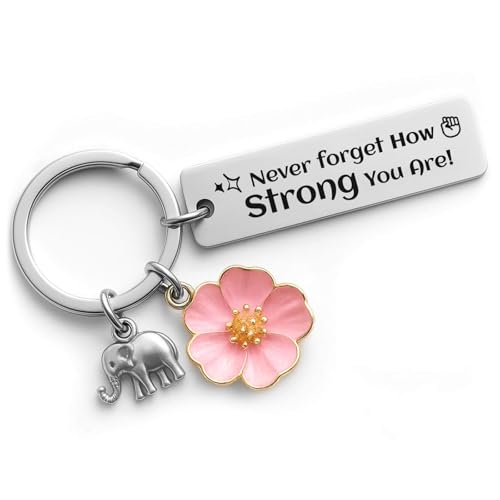 Bluradio Inspirational Keychain for Women with Elephant & Flower Charms