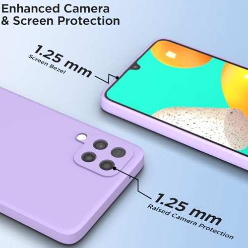 Image of Outlouders Back Cover for Samsung Galaxy M32 4G / M32 Prime / F22 4G | Camera Protection | Durable Soft Matte Silicone Bumper Case (Purple)