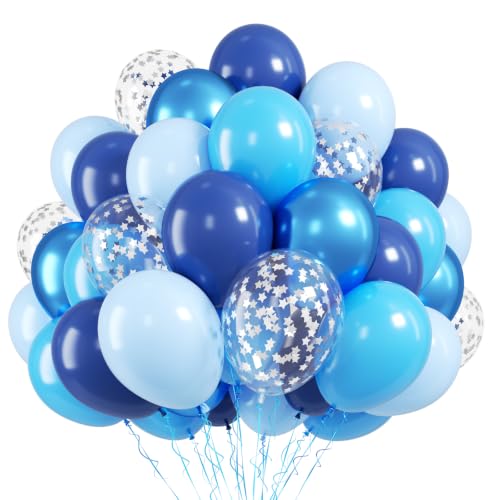 Image of Navy Blue Balloons, 50 Pcs for Boys Birthday Baby Shower Retirement Party