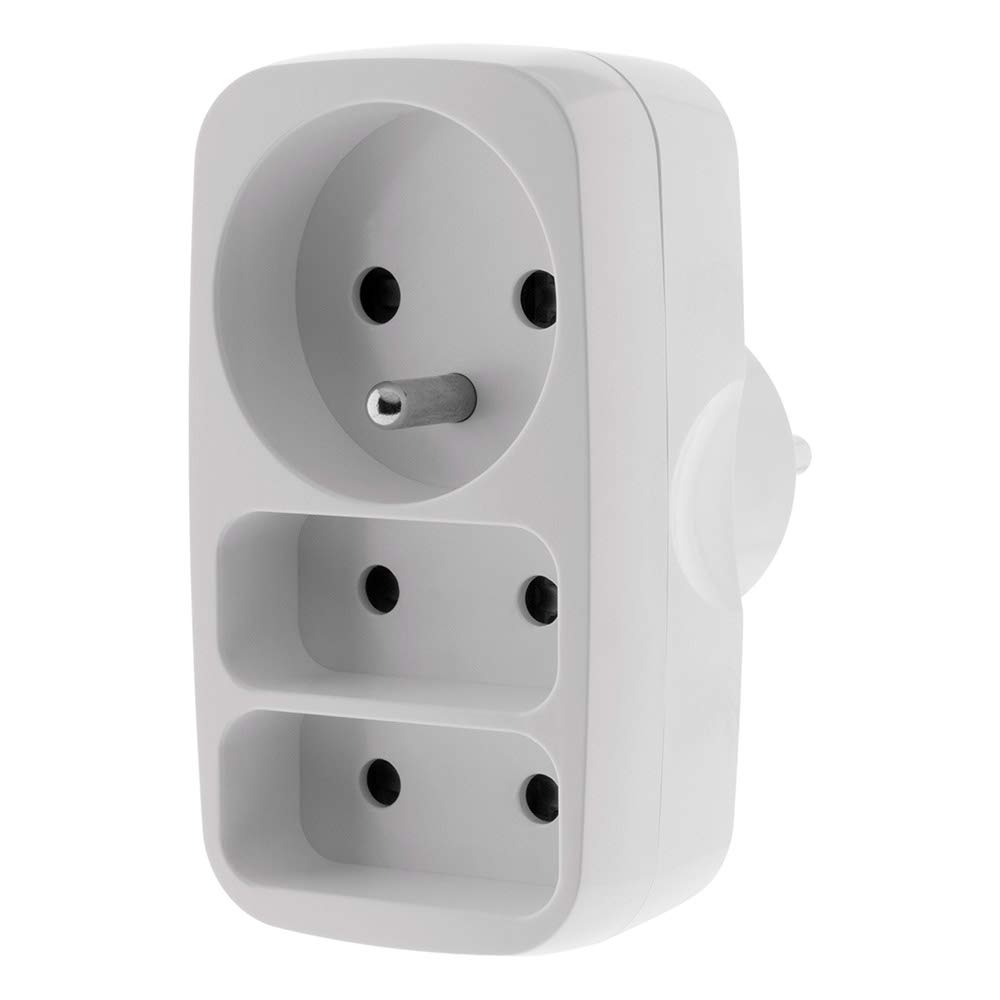 Zenitech - Listwa potrójne gniazdo natynkowe - 1x16A + 2x6A - front - Biała